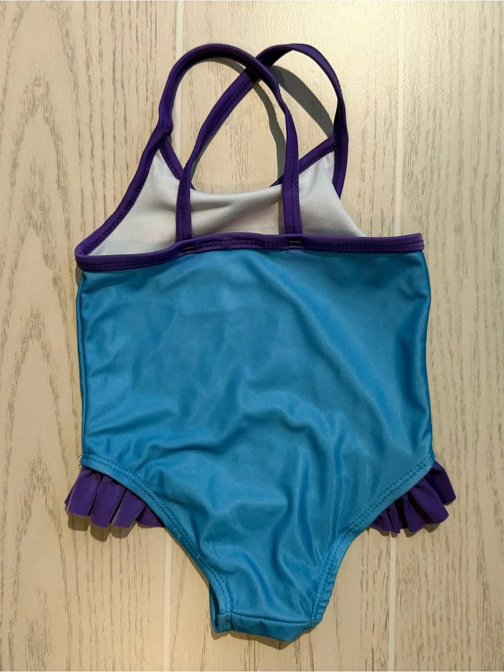 Disney Baby Ariel Little Mermaid One Piece Swimsuit Girls 12M Ruffle Blue
